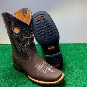 Men’s Western Cowboy Rodeo SquareToe  LeatherBoots
